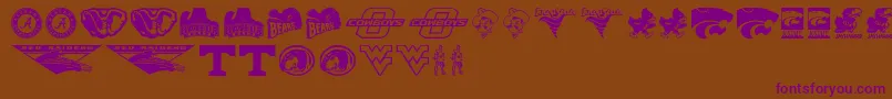 NcaaBig12 Font – Purple Fonts on Brown Background