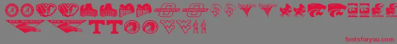 NcaaBig12 Font – Red Fonts on Gray Background