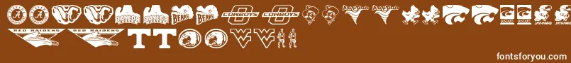 NcaaBig12 Font – White Fonts on Brown Background