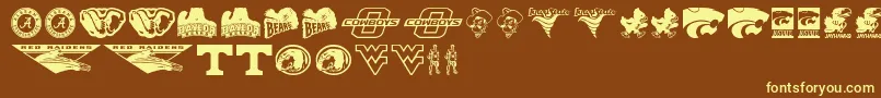 NcaaBig12 Font – Yellow Fonts on Brown Background