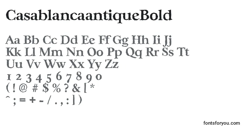 Шрифт CasablancaantiqueBold – алфавит, цифры, специальные символы