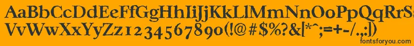 Czcionka CasablancaantiqueBold – czarne czcionki na pomarańczowym tle