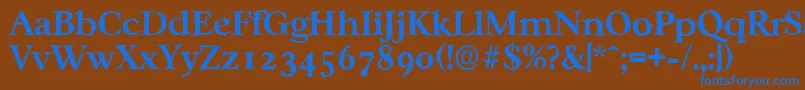 Czcionka CasablancaantiqueBold – niebieskie czcionki na brązowym tle