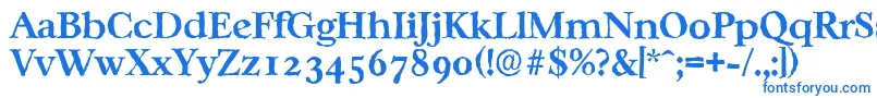 Czcionka CasablancaantiqueBold – niebieskie czcionki na białym tle