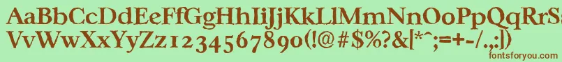 Czcionka CasablancaantiqueBold – brązowe czcionki na zielonym tle