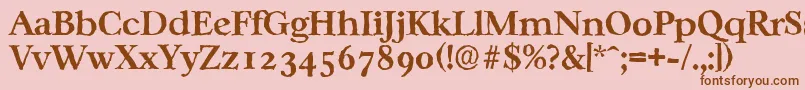 CasablancaantiqueBold-Schriftart – Braune Schriften auf rosa Hintergrund