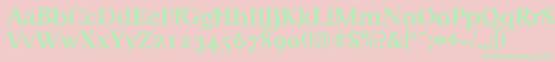 CasablancaantiqueBold-Schriftart – Grüne Schriften auf rosa Hintergrund