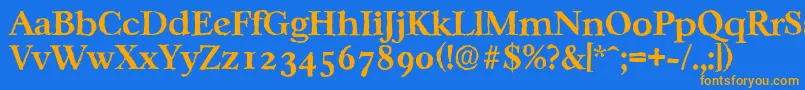 Шрифт CasablancaantiqueBold – оранжевые шрифты на синем фоне