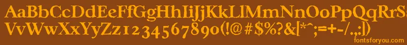 Czcionka CasablancaantiqueBold – pomarańczowe czcionki na brązowym tle