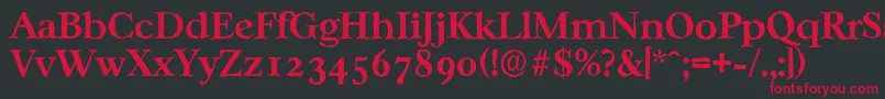 CasablancaantiqueBold Font – Red Fonts on Black Background