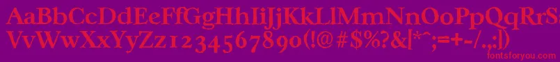 CasablancaantiqueBold Font – Red Fonts on Purple Background