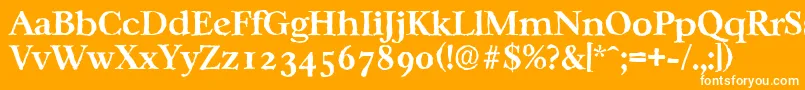 フォントCasablancaantiqueBold – オレンジの背景に白い文字