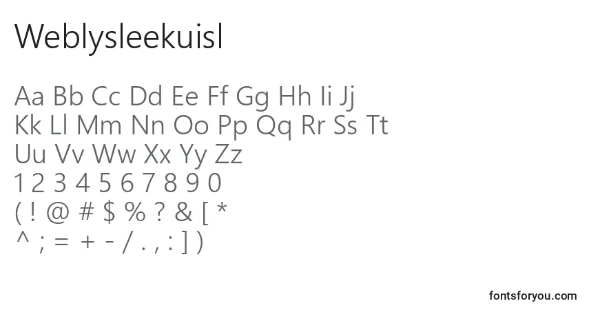 Weblysleekuisl Font – alphabet, numbers, special characters