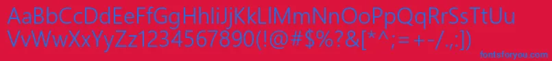 Weblysleekuisl Font – Blue Fonts on Red Background