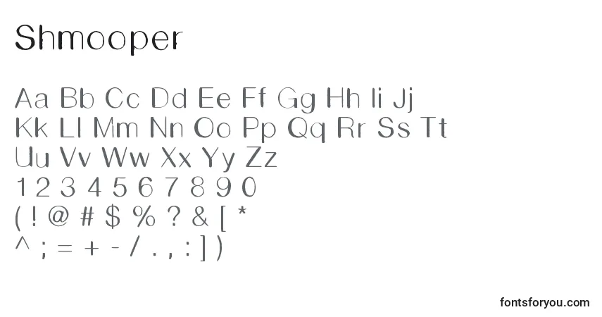 Schriftart Shmooper – Alphabet, Zahlen, spezielle Symbole