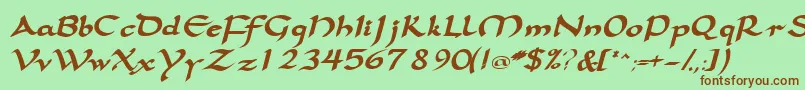 Samovarssk ffy Font – Brown Fonts on Green Background