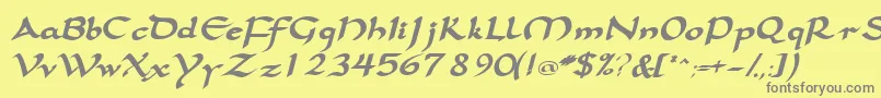 Samovarssk ffy Font – Gray Fonts on Yellow Background