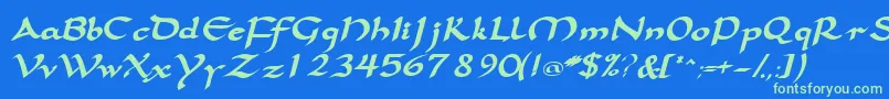 Samovarssk ffy Font – Green Fonts on Blue Background