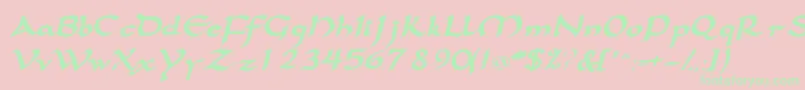 Samovarssk ffy Font – Green Fonts on Pink Background