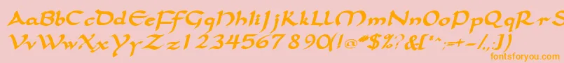 Samovarssk ffy Font – Orange Fonts on Pink Background