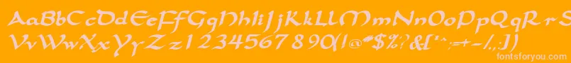 Samovarssk ffy-fontti – vaaleanpunaiset fontit oranssilla taustalla