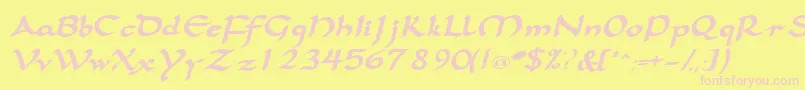 Samovarssk ffy Font – Pink Fonts on Yellow Background