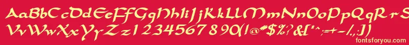 Samovarssk ffy Font – Yellow Fonts on Red Background