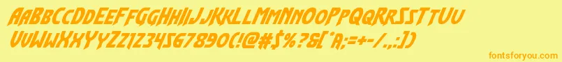 Flashrogerssuperital Font – Orange Fonts on Yellow Background