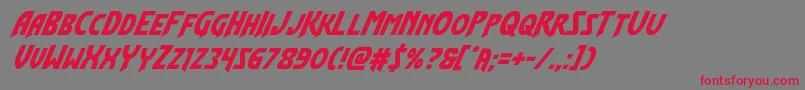 Flashrogerssuperital Font – Red Fonts on Gray Background