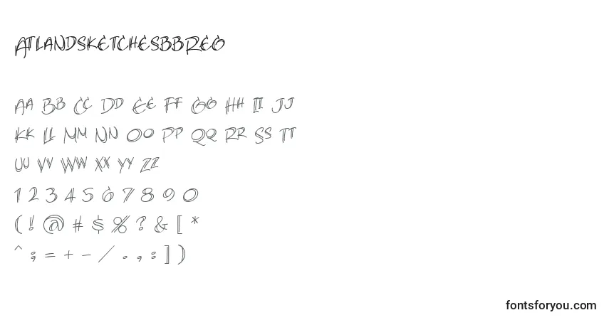 Fuente AtlandsketchesbbReg - alfabeto, números, caracteres especiales