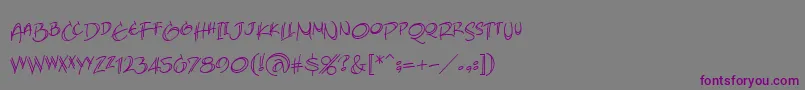 AtlandsketchesbbReg Font – Purple Fonts on Gray Background