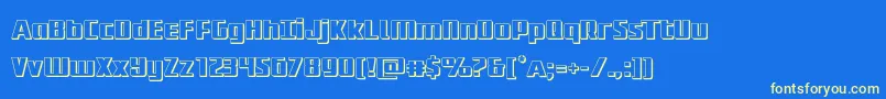 Subadai3D Font – Yellow Fonts on Blue Background