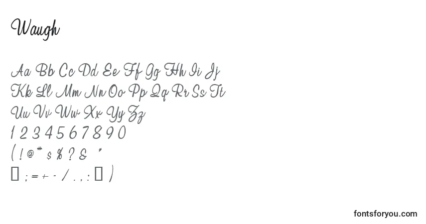 Шрифт Waugh – алфавит, цифры, специальные символы
