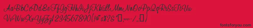 Waugh Font – Black Fonts on Red Background