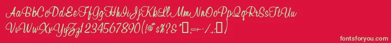 Waugh Font – Green Fonts on Red Background
