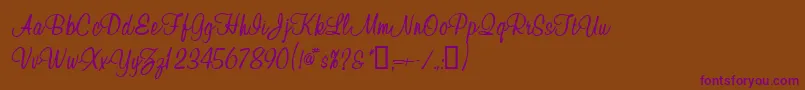 Waugh Font – Purple Fonts on Brown Background