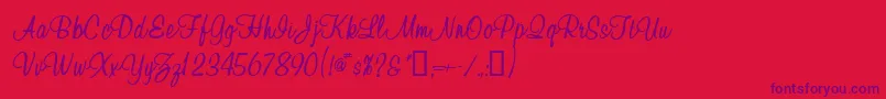 Waugh Font – Purple Fonts on Red Background
