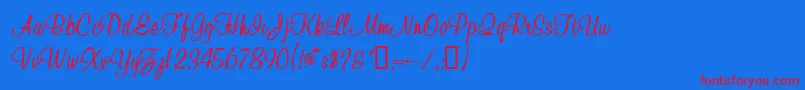 Waugh Font – Red Fonts on Blue Background