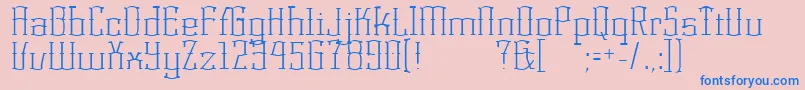 KorneuburgdisplayLight-Schriftart – Blaue Schriften auf rosa Hintergrund