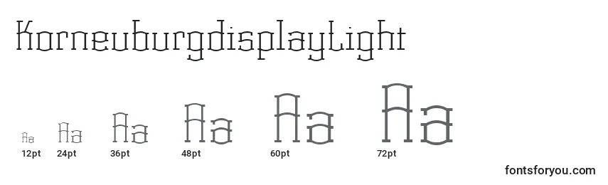 Размеры шрифта KorneuburgdisplayLight