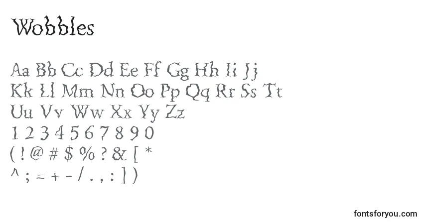 Fuente Wobbles - alfabeto, números, caracteres especiales