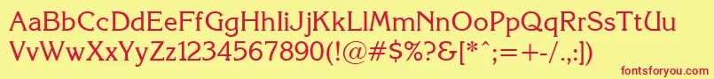 Korinna.Kz Font – Red Fonts on Yellow Background
