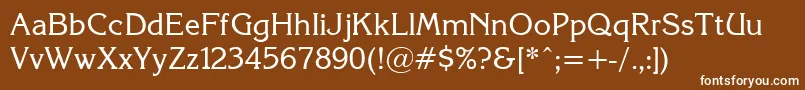 Korinna.Kz-fontti – valkoiset fontit ruskealla taustalla