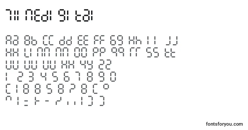 Czcionka 7linedigital – alfabet, cyfry, specjalne znaki