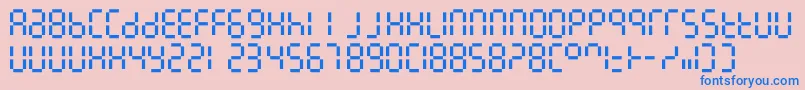 Czcionka 7linedigital – niebieskie czcionki na różowym tle
