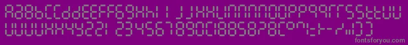 7linedigital-fontti – harmaat kirjasimet violetilla taustalla
