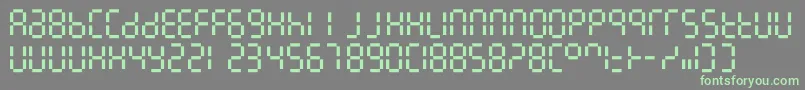 Czcionka 7linedigital – zielone czcionki na szarym tle