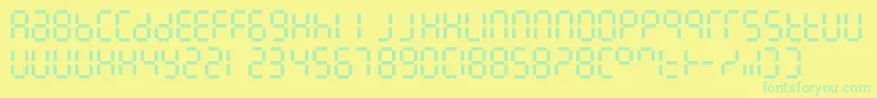 Fonte 7linedigital – fontes verdes em um fundo amarelo
