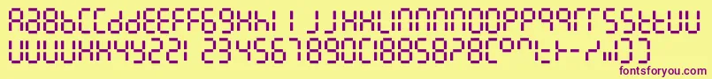 Czcionka 7linedigital – fioletowe czcionki na żółtym tle