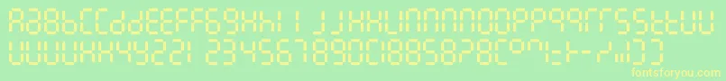 7linedigital Font – Yellow Fonts on Green Background